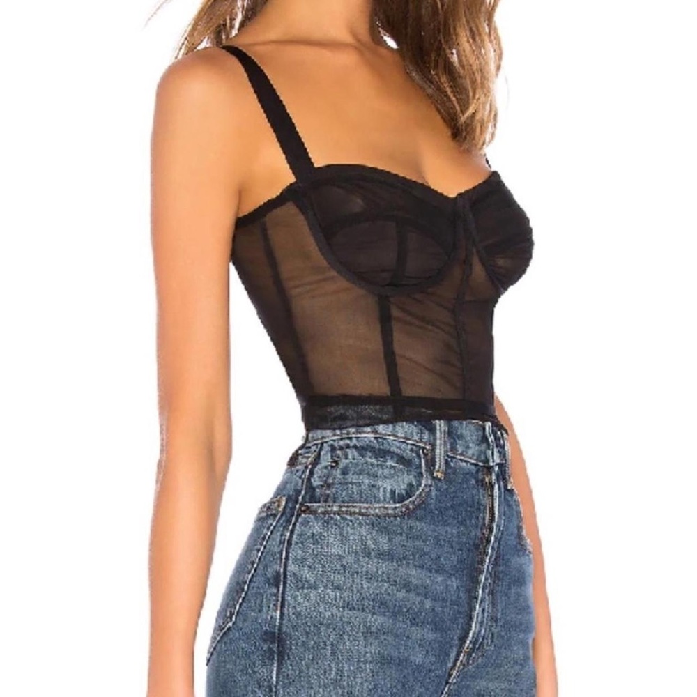 Sheer Black Bustier Top